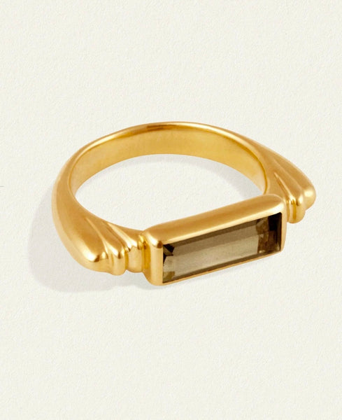 Phoebe Ring - 18k Gold Vermeil and Smokey Quartz | Temple Of The Sun
