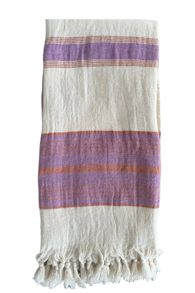Hand Loomed Lilac Stripe Beach Towel / Throw