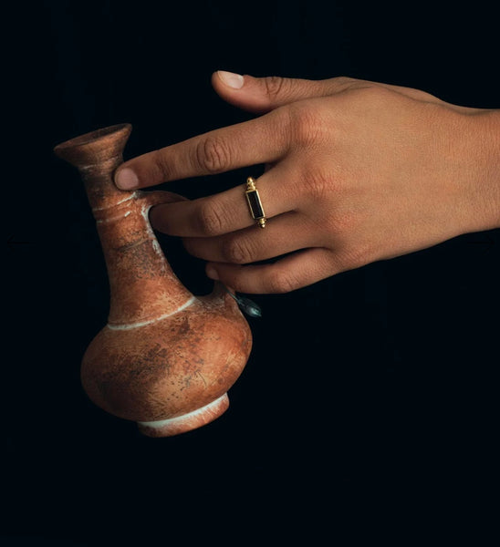 Phoebe Ring - 18k Gold Vermeil and Smokey Quartz | Temple Of The Sun