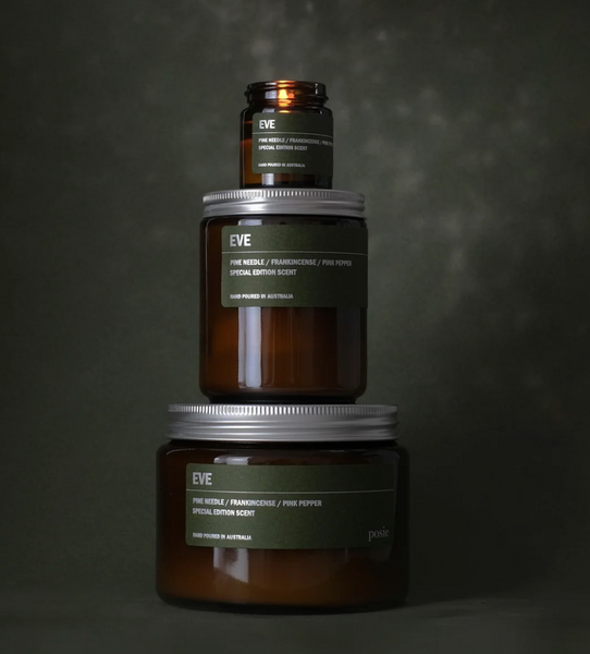 EVE: Pine Needle / Frankincense / Pink Pepper Small Amber Candle 250g
