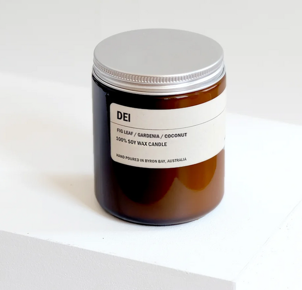 DEI: Fig Leaf / Gardenia / Coconut Small Amber Candle 250g