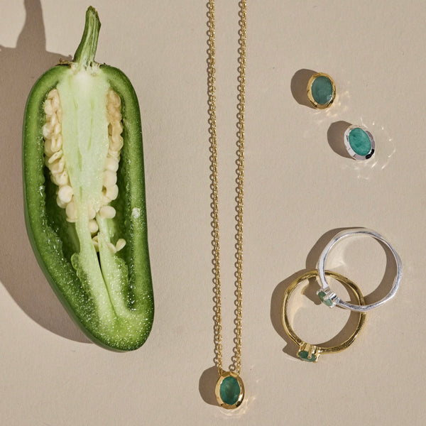 Gold Oval Birthstone Necklace | Toni May