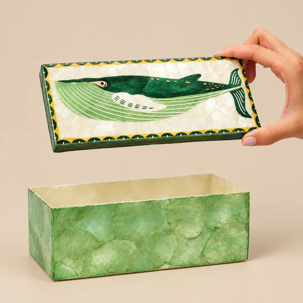 Whale Capiz Shell Box