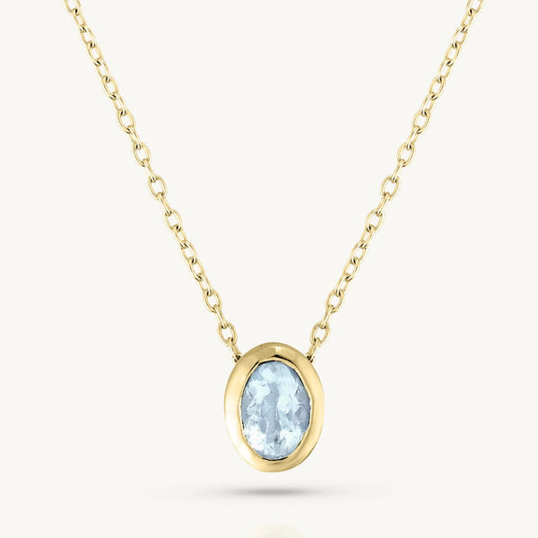 Gold Oval Birthstone Necklace | Toni May