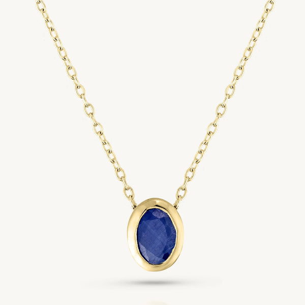 Gold Oval Birthstone Necklace | Toni May