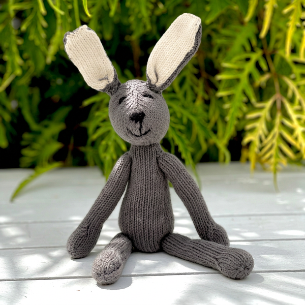 Hand Knitted Organic Cotton Bunny