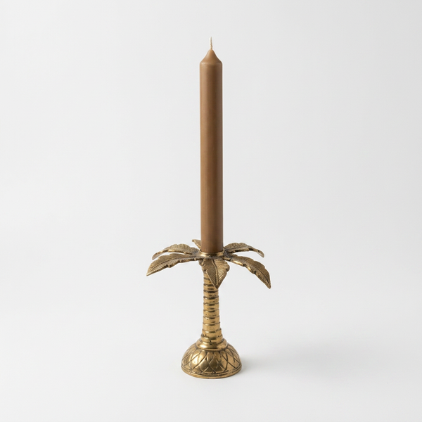 Brass Palmtree candle holder