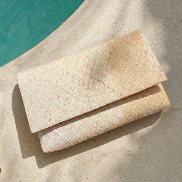 Handwoven Rattan Clutch