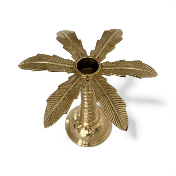 Brass Palmtree candle holder
