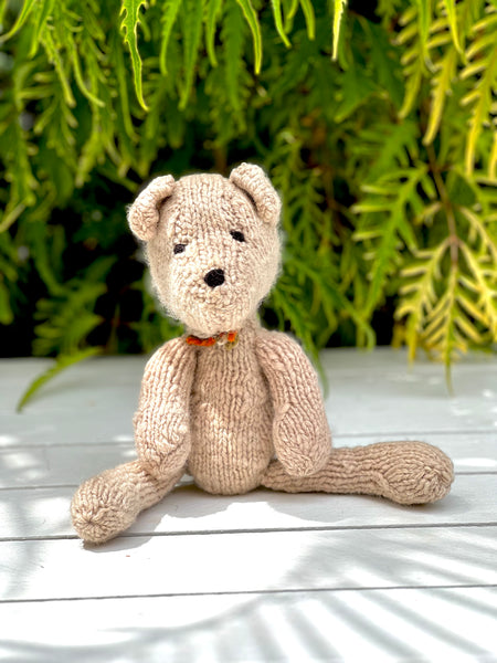 Hand Knitted Ditsy Bear | Light Brown