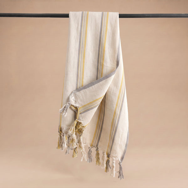 Handloomed Striped Turkish Towel | Yellow