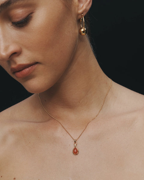 Mirren Necklace Carnelian 18k Gold Vermeil | Temple of the Sun