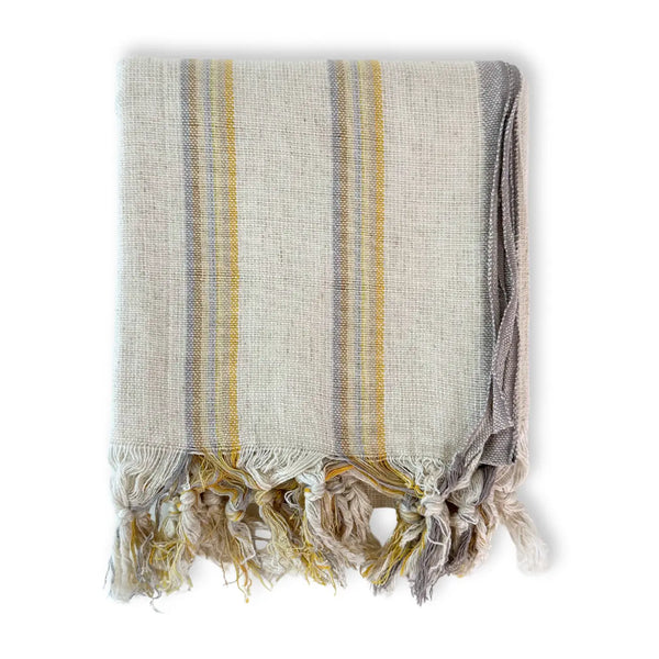Handloomed Striped Turkish Towel | Yellow