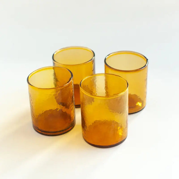 Handblown Hammered Glasses | Set of 4