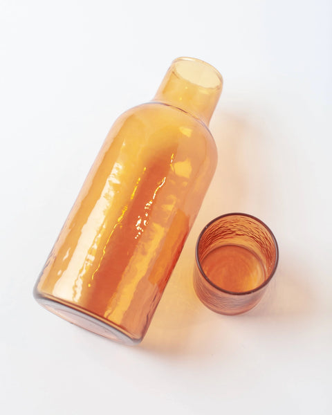 Hand blown Hammered Glass Carafe