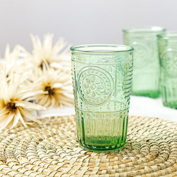 Romantic Highball Glasses Green - Set of 4