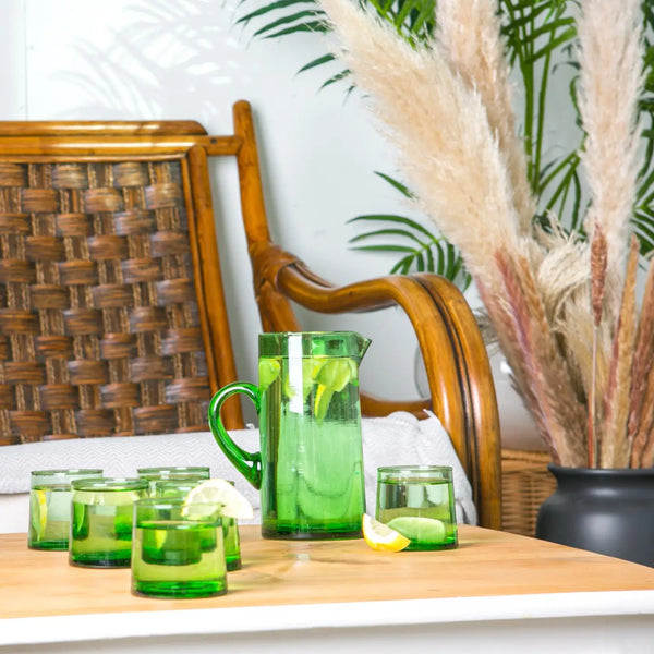 Jebel Green Recycled Glass Jug - 1L