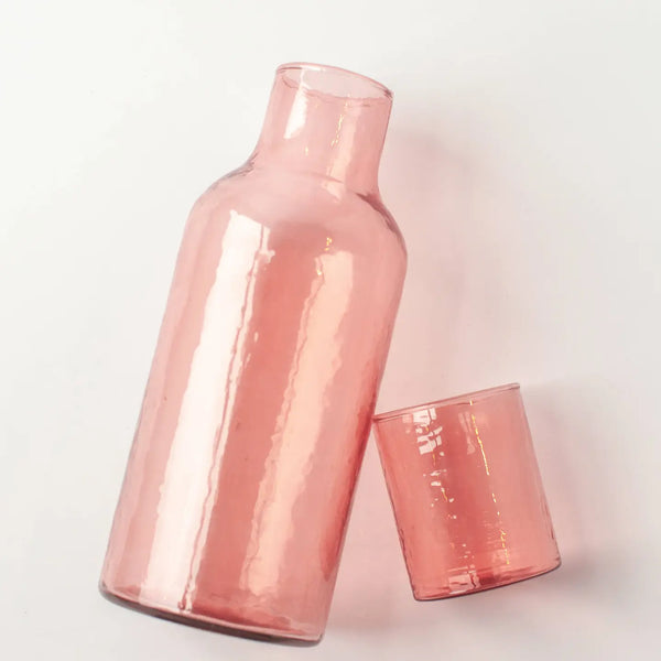 Hand blown Hammered Glass Carafe