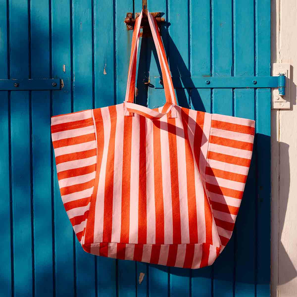 Elise Tote Bag - Candy Pink & Tomato | rose in april