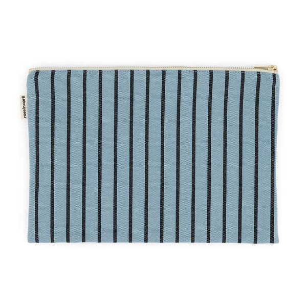 Lili Pouch - Sky Blue & Tennis Black Stripes | rose in april