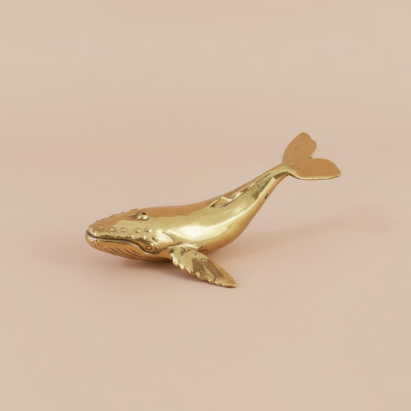 Small Solid Brass Whale