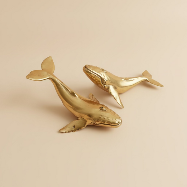 Small Solid Brass Whale
