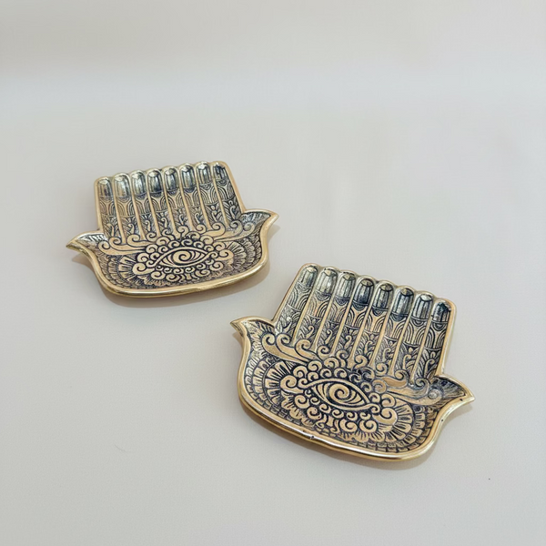 Wide Brass Hamsa Dish