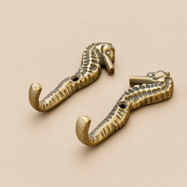 Brass Seahorse hook Small