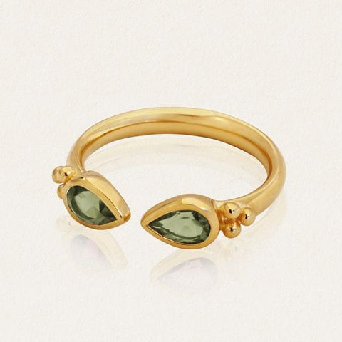 Sarra Ring - 18k Gold Vermeil and Apatite | Temple Of The Sun