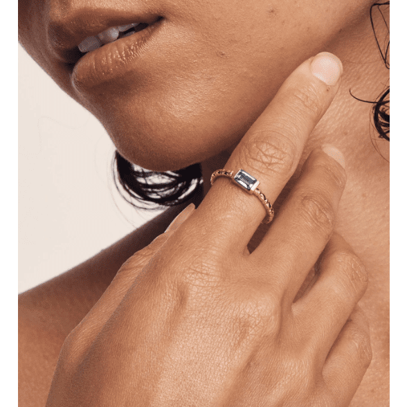 Pia Polished Ring - 18k Gold Vermeil and London Blue Topaz | Temple Of The Sun