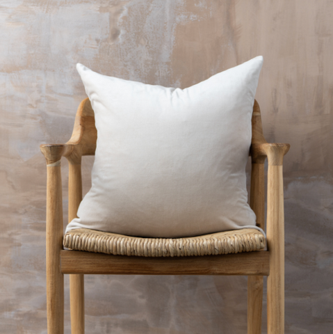 Linen + Velvet Feather Cushions | Clay