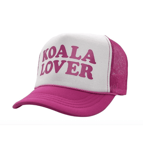 Kids Koala Lover Trucker Cap | Pink