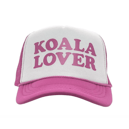 Kids Koala Lover Trucker Cap | Pink