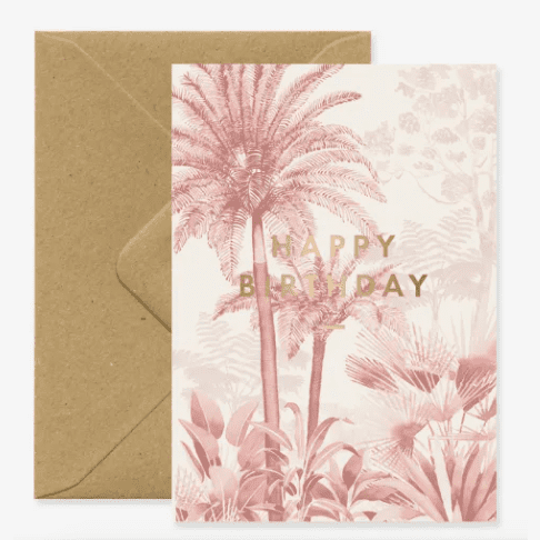 Pink Forest Happy Birthday Card