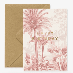 Pink Forest Happy Birthday Card