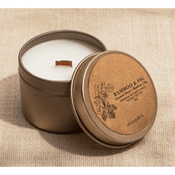 Stump & Co Woodwick Candle Tin | Bamboo and Fig