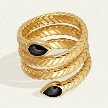 Metis Ring - 18k Gold Vermeil and Onyx | Temple Of The Sun