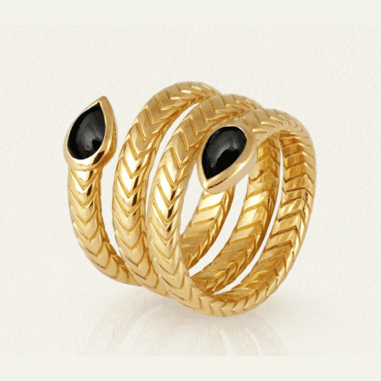 Metis Ring - 18k Gold Vermeil and Onyx | Temple Of The Sun