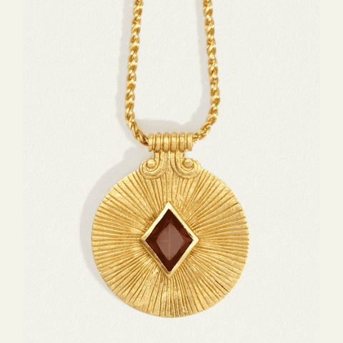 Sol Necklace - 18k Gold Vermeil and Garnet | Temple Of The Sun