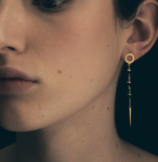 Talia Earrings - 18k Gold Vermeil and Green Agate | Temple Of The Sun