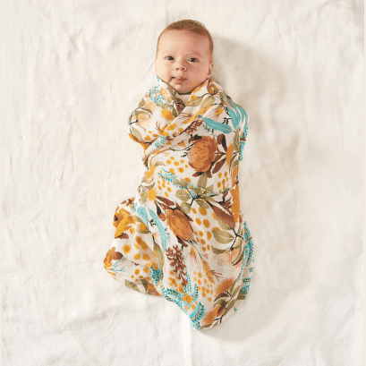 Wattle Wander - Organic Cotton and Bamboo Swaddle