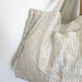 Linen Weekender Tote | Stripe