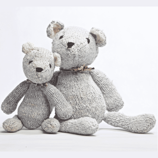 Hand Knitted Ditsy Bear | Dusty Blue