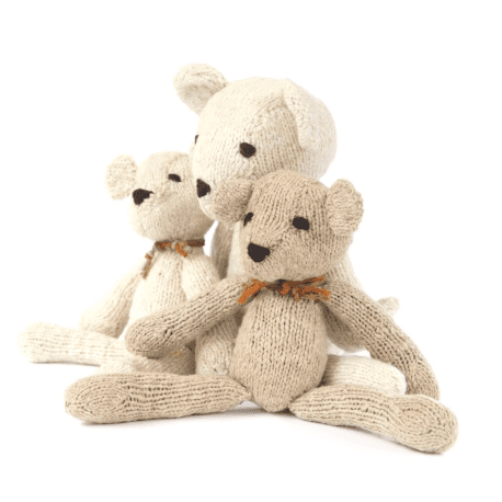 Hand Knitted Ditsy Bear | Cream