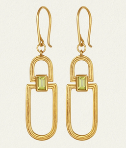 Vault Earrings - 18k Gold Vermeil and Peridot | Temple Of The Sun