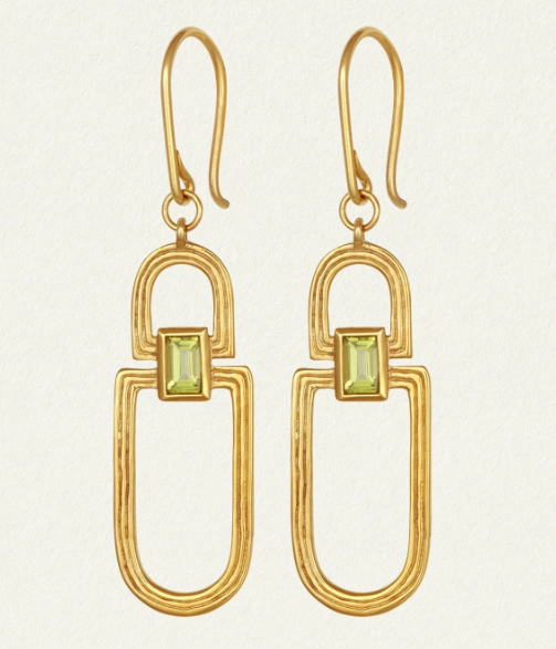 Vault Earrings - 18k Gold Vermeil and Peridot | Temple Of The Sun