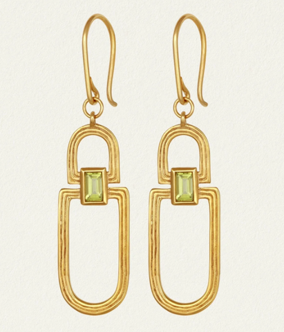 Vault Earrings - 18k Gold Vermeil and Peridot | Temple Of The Sun
