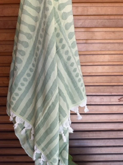 Two Tone Turkish Towel | Pistachio