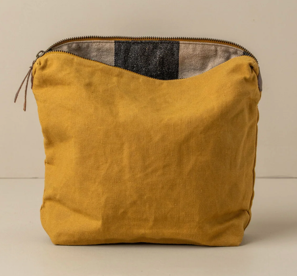 Journey Makeup Canvas Bag | Mustard