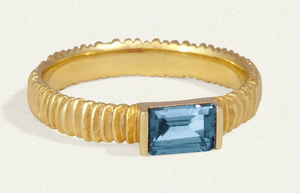 Symi Ring - 18k Gold Vermeil and Blue Topaz | Temple Of The Sun